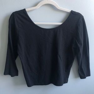 Basic 3/4 sleeve stretchy crop